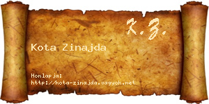 Kota Zinajda névjegykártya